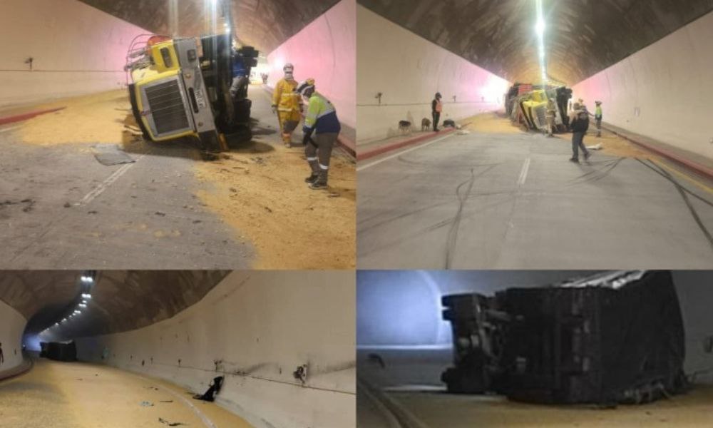 A esta hora se presenta volcamiento vía Cajamarca - Calarcá, en el túnel Mono Aullandor. Al momento no se tiene conocimiento del estado del conductor.🚨